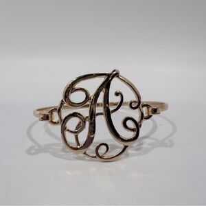 Gold Initial A Monogram Bracelet